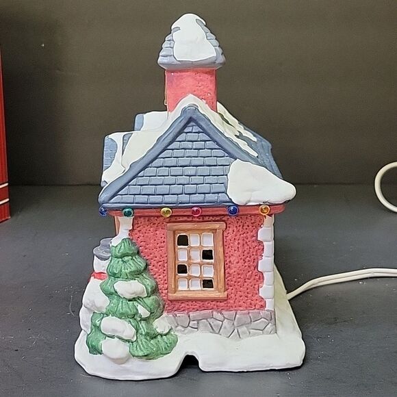 St. Nicholas Square Schoolhouse Lighted Porcelain House Christmas Village - Picture 4 of 8